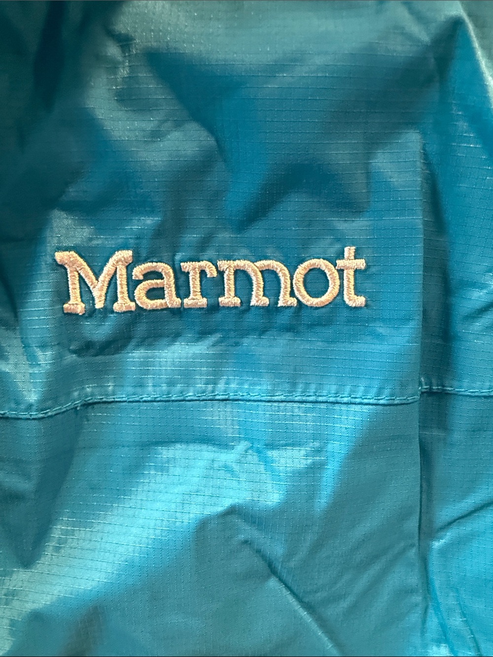 Marmot women’s turquoise/Blue Hooded Rain Jacket - Picture 2 of 11